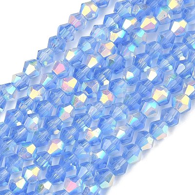 Electroplate Transparent Glass Beads Strands EGLA-K015-18X-1