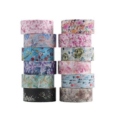 Floral Theme Pattern Paper Adhesive Tape TAPE-PW0004-003-1