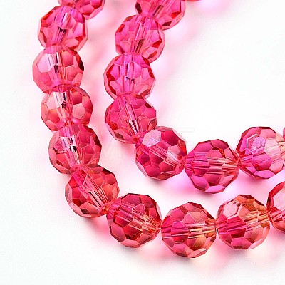 Baking Paint Transparent Glass Beads Strands DGLA-A035-T10mm-A02-1