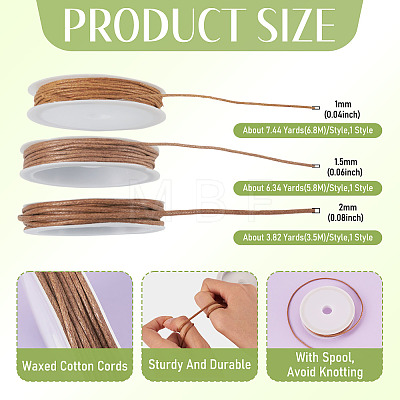 16.1M 3 Styles Waxed Cotton Thread Cords YC-TA0001-24-1