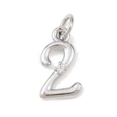 Brass Micro Pave Clear Cubic Zirconia Charms KK-P339-27P-02-1