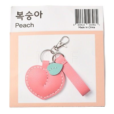 DIY Peach Keychain Kits DIY-A009-02-1