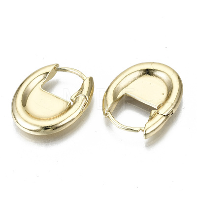 Brass Huggie Hoop Earrings EJEW-N011-41G-NF-1