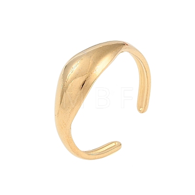 304 Stainless Steel Open Cuff Rings for Women RJEW-C095-07G-1