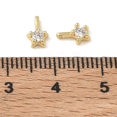 Brass Pave Clear Cubic Zirconia Charms CU-CBA9FFD-11G-05-1