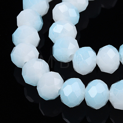 Two-Tone Imitation Jade Glass Beads Strands GLAA-T033-01C-05-1