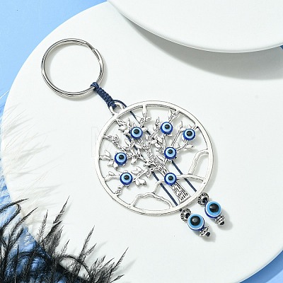Alloy with Resin Evil Eye Charms Keychains KEYC-JKC00619-05-1