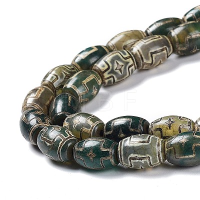 Tibetan Style dZi Beads Strands TDZI-E005-01P-1