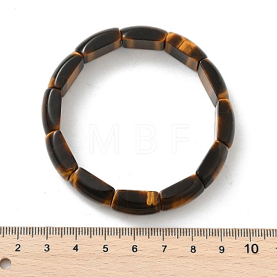 Natural Tiger Eye Bead Stretch Bracelets for Women Men BJEW-C097-02C-1