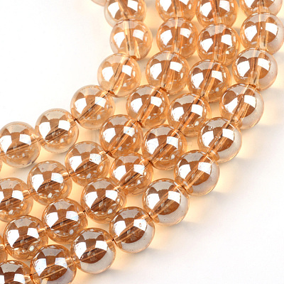 Electroplate Glass Beads Strands EGLA-Q062-6mm-A12-1