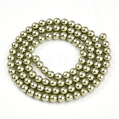 Baking Painted Pearlized Glass Pearl Bead Strands HY-N002-4mm-A07-1