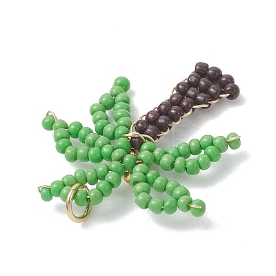 Glass Seed Beaded Pendants PALLOY-MZ01251-01-1