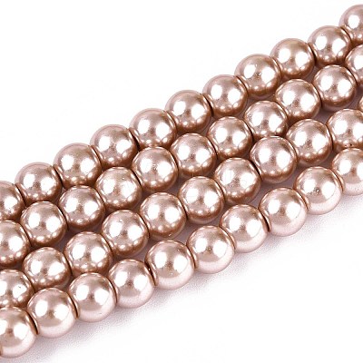 Baking Paint Pearlized Glass Pearl Round Bead Strands HY-Q003-6mm-11-01-1