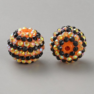 Halloween Theme Resin Rhinestone Beads RB-WH0003-08O-1