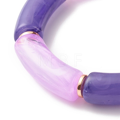 Acrylic Tube Beaded Stretch Bracelets BJEW-JB07762-03-1
