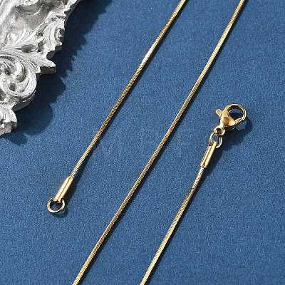 Ion Plating(IP) 304 Stainless Steel Snake Chains Necklaces STAS-F094-24G-1