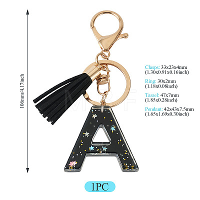 1Pc Resin Letter Keychains KEYC-TADJ0001-09A-1