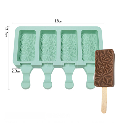 Food Grade DIY Rectangle Ice-cream Silicone Molds DIY-D062-06A-1