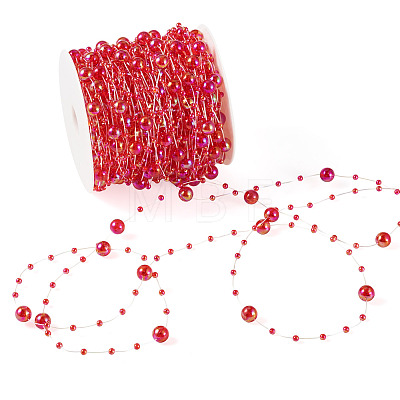 Acrylic Round Beaded Link Chains DIY-MB0007-001B-1