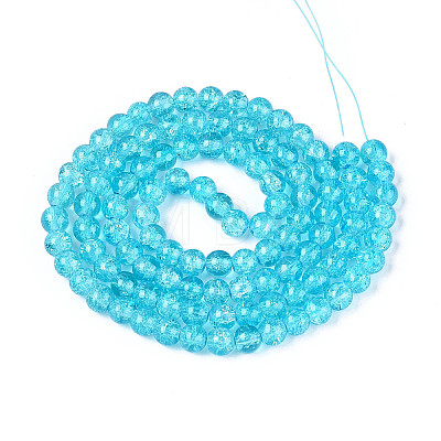 Spray Painted Crackle Transparent Glass Beads Strands X-CCG-Q001-8mm-06-A-1