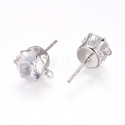 Brass Stud Earring Findings KK-L199-A01-P-1