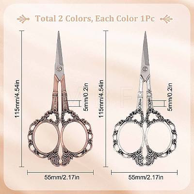 2Pcs 2 Style Stainless Steel Scissors TOOL-SC0001-25-1