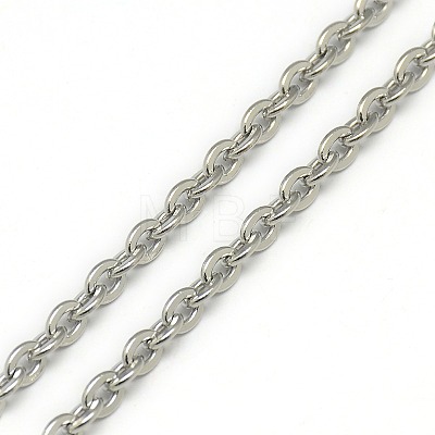 Tarnish Resistant Trendy Unisex 201 Stainless Steel Cable Chain Necklaces NJEW-L043-18P-1