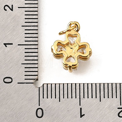 Brass Micro Pave Cubic Zirconia Pendants KK-V008-11G-04-1