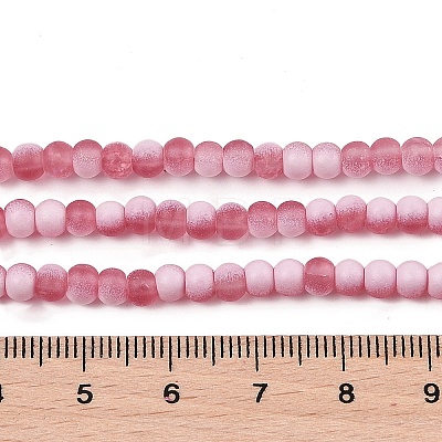 Frosted Crackle Glass Beads Strands GLAA-U001-4mm-M13-1