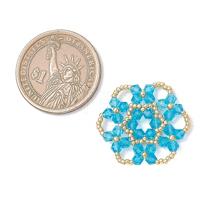 Glass Seed Beaded Pendants PALLOY-MZ01245-02-1