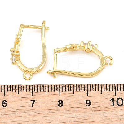 Brass Micro Pave Cubic Zirconia Hoop Earring Findings CU-CBAB5B4-08G-1