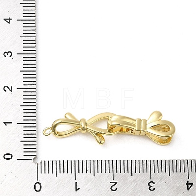 Rack Plating Brass Knot Fold Over Clasps KK-K349-12G-1