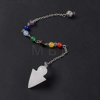 Natural Quartz Crystal Cone Dowsing Pendulum Pendants G-G983-04P-09-1