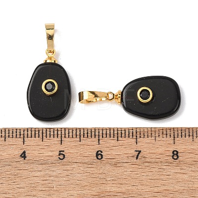 Natural Obsidian Pendants G-P628-02G-04-1