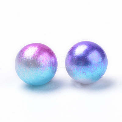 Rainbow Acrylic Imitation Pearl Beads OACR-R065-6mm-A06-1
