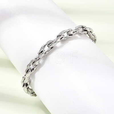 5.5MM 304 Stainless Steel Twisted Oval Link Chain Bracelets for Man and Women SA-CBAB767-17C-P-1