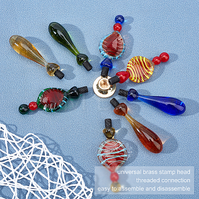 Handmade Lampwork Handle AJEW-WH0140-01C-1