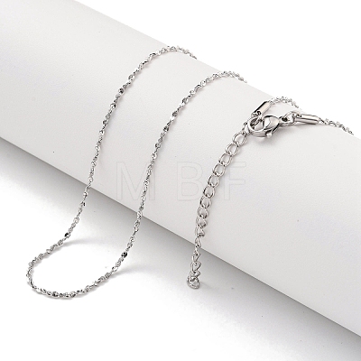 Non-Tarnish 304 Stainless Steel Serpentine Chain Necklaces NJEW-R266-07P-1