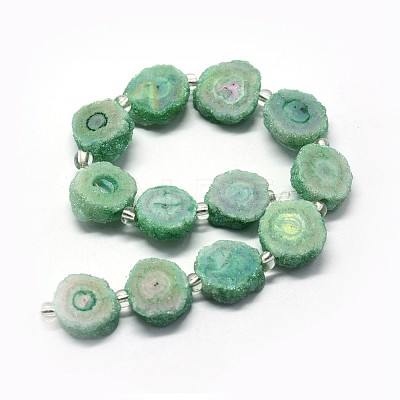 Natural Druzy Quartz Crystal Beads Strands G-F582-A09-1