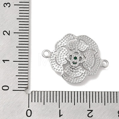 Brass Pave Glass Connector Charms KK-Z073-32P-04-1