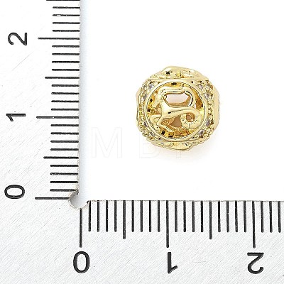 Brass Micro Pave Cubic Zirconia Beads KK-Z095-04G-10-1