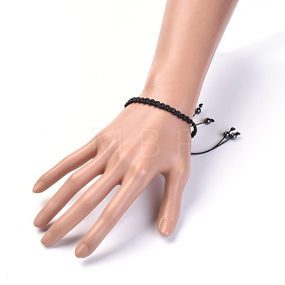 Adjustable Waxed Polyester Braided Cord Bracelets BJEW-JB04340-01-1