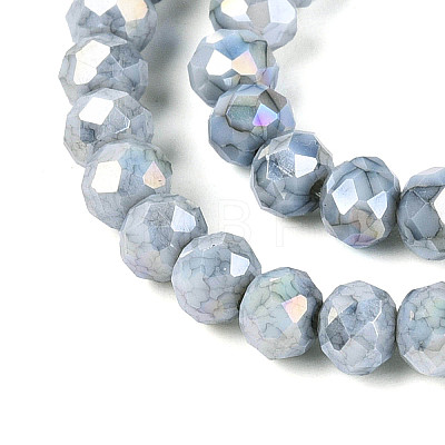 Anti-Tarnish Electroplate Rondelle Glass Beads Strands X-EGLA-T021-4mm-17-10-1