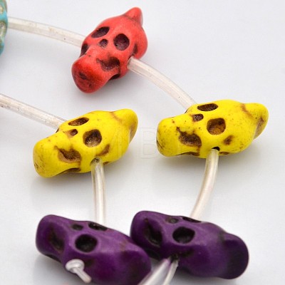 Synthetic Turquoise Skull Beads Strands TURQ-F004-01-1