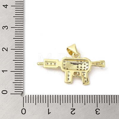 Rack Plating Brass Micro Pave Cubic Zirconia Pendants KK-C052-08C-G-1