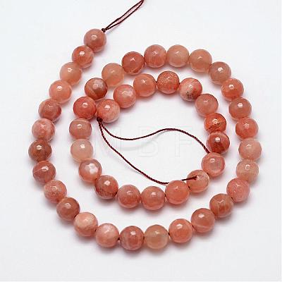 Natural Sunstone Beads Strands G-D856-07-8mm-1