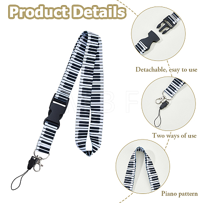 4Pcs Polyester Mobile Straps HJEW-HS0001-07B-1