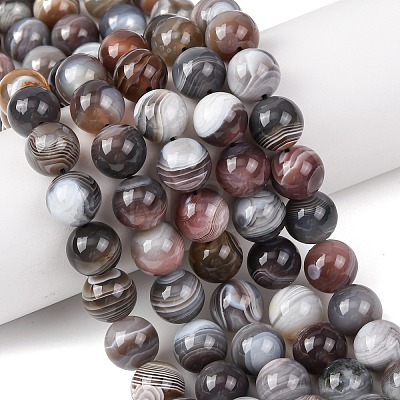 Natural Botswana Agate Beads Strands G-G453-A01-12mm-1