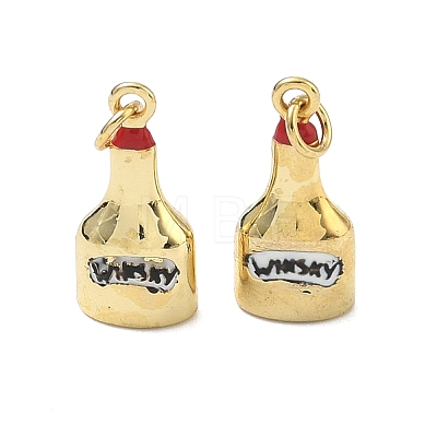 Brass Enamel Pendants KK-Z153-15G-1