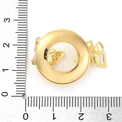 Brass Pendants with Cubic Zirconia and Glass KK-D536-21G-05-1